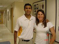 Amol and patient, Stacy Dragila Olympic Pole Vault Gold Medalist