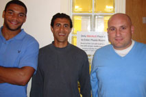 Amol with UK Professional Soccer Player Miles Addison (L) & his Physio Neil Sullivan (R)