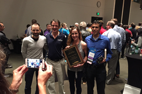 Oregon Project Assistant Coach Pete Julian; Brian Fullem, DPM; Golden Foot Awardee/3x Olympian & US Record Holder 1500 M & 5K Shannon Rowbury; Amol Saxena